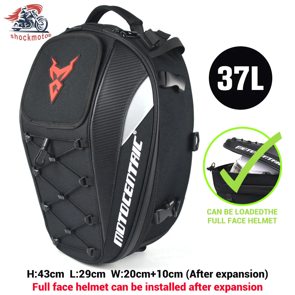 Motocentric Waterproof Motorcycle Tail Bag | Rear Backpack Motorcycle ...