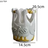 Hand Drawn Duck Shaped Ceramic Vase Animal Flowerpot Home Flower Arrangement Flower Vessels Dried Flower Vase Hydroponic Vases 6