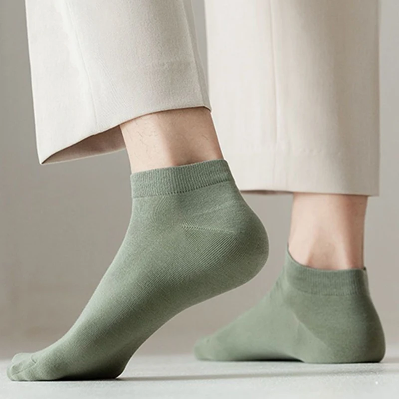 5 Pairs/Lot Men's Cotton Socks Low Tube Ankle Hot Selling New Spring Autumn Breathable Comfortable Simple Fashion Street Socks