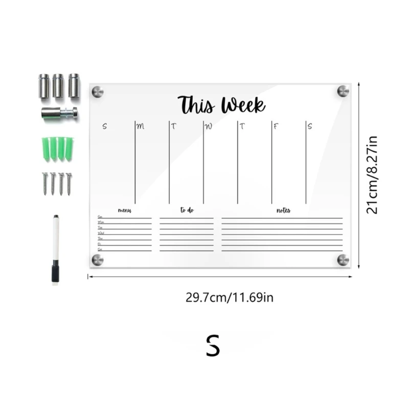 Calendrier mural en acrylique, organisation familiale, effaçable