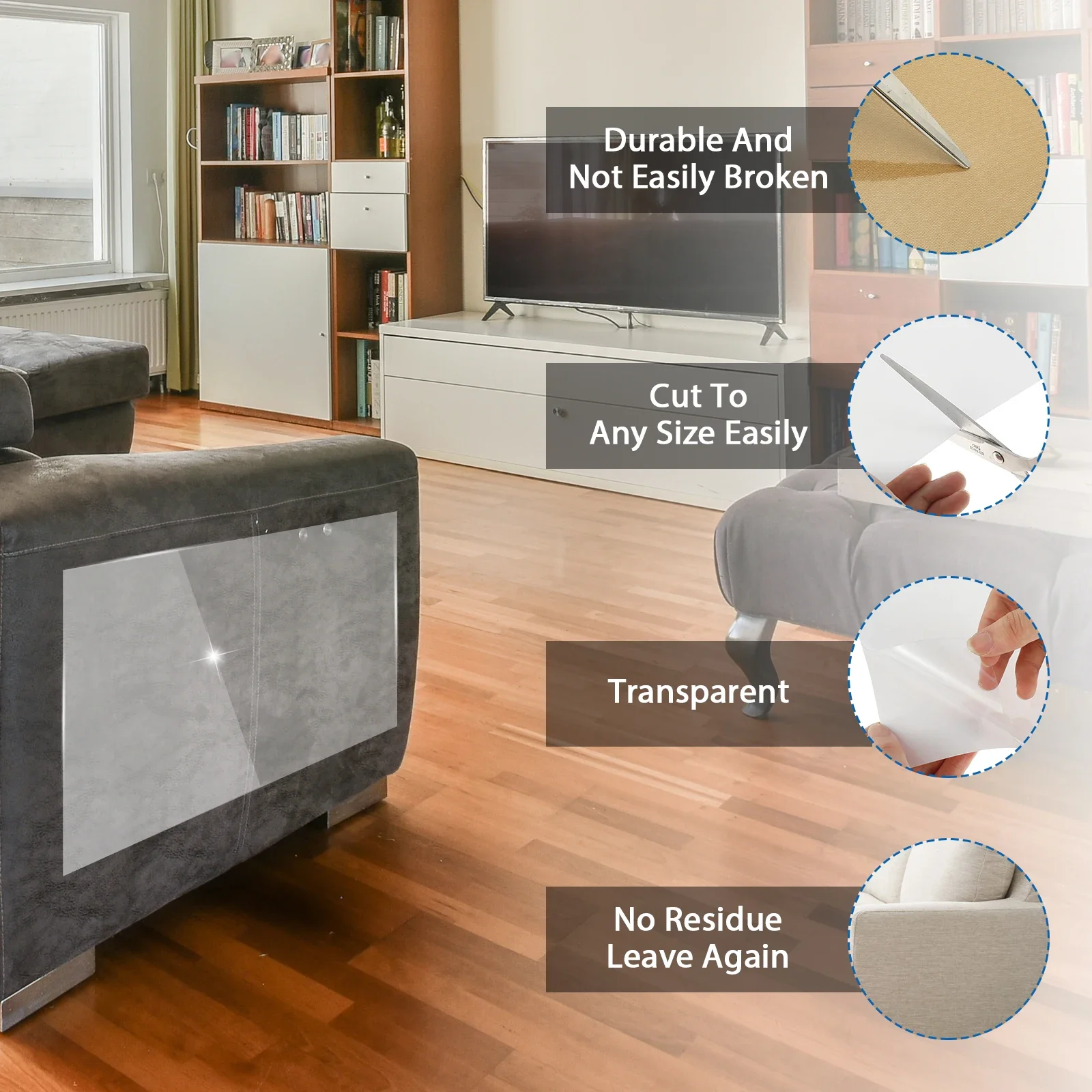 24Pcs Sofa Cat Anti Scratch Tape Transparent PVC Anti Cat Scratch Furniture Protector Self-Adhesive Pet Furniture NEW