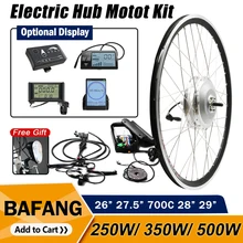 BAFANG-Kit de bicicleta eléctrica de 250W, 350W, 500W, Motor de cubo delantero sin escobillas, freno de disco V, 26 