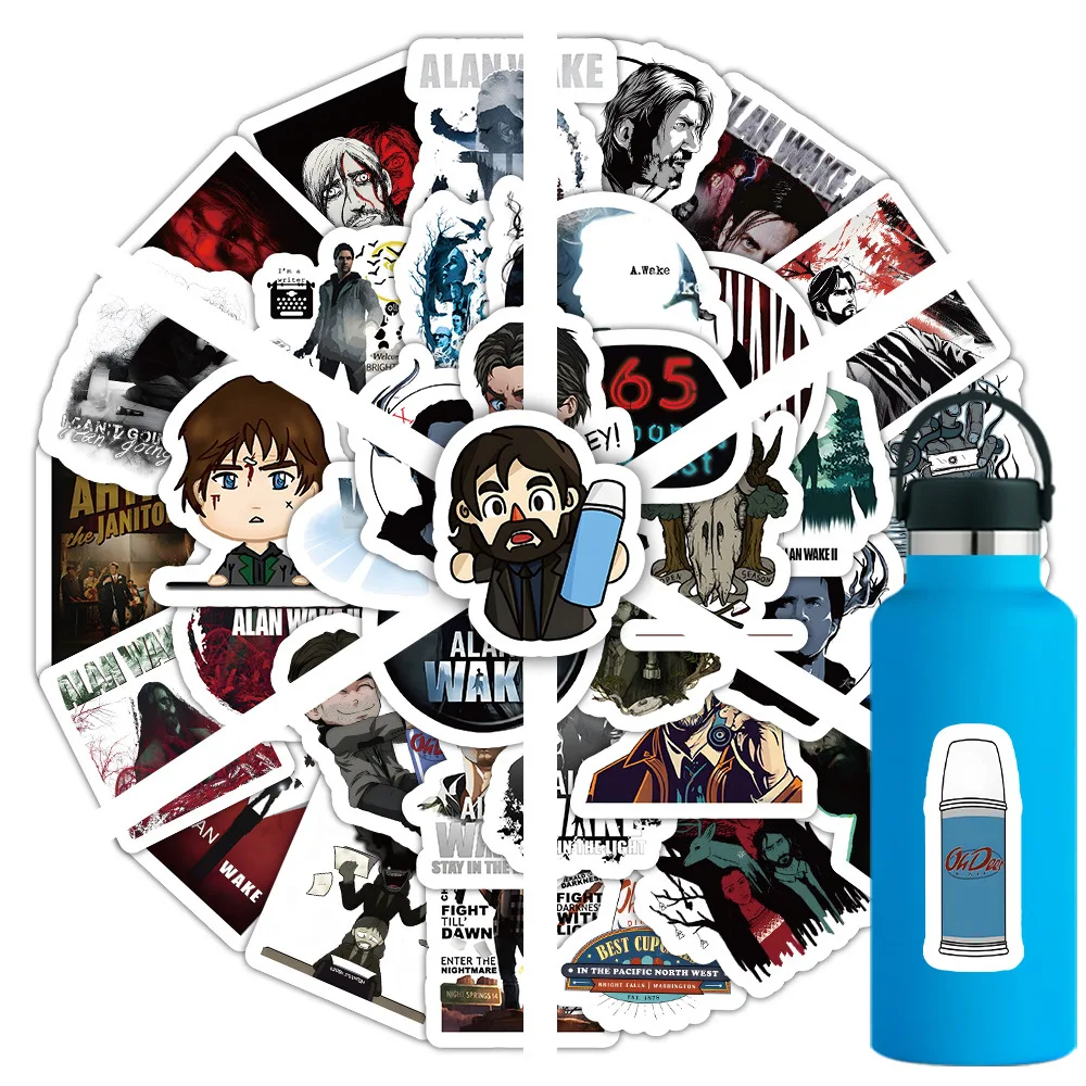 10/30/50PCS Alan Wake Thriller Action Adventure Game Sticker DIY Decoration PVC Waterproof Skateboard Notebook Graffiti Toy cartoon stickers graffiti stickers