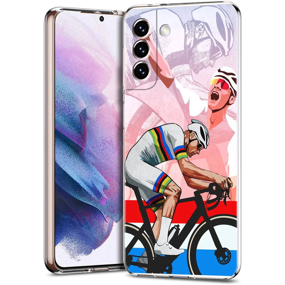 Silicone Clear Mountain Bike Cycling Art Phone Case Cover