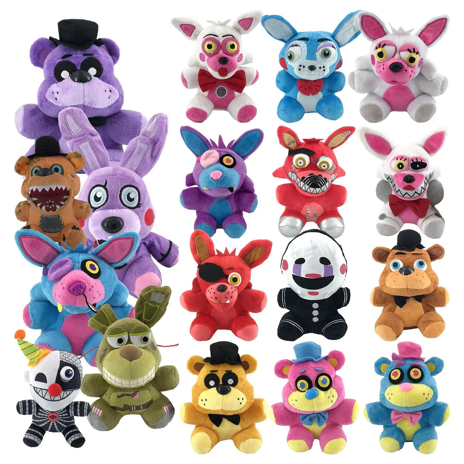 FNAF-Anime Plush Toy para Crianças, Urso, Sly, Coelho, Desenhos Animados,  Freddy, Fazbear, Animais, Kawaii, Presentes de Aniversário, Novo, 18cm