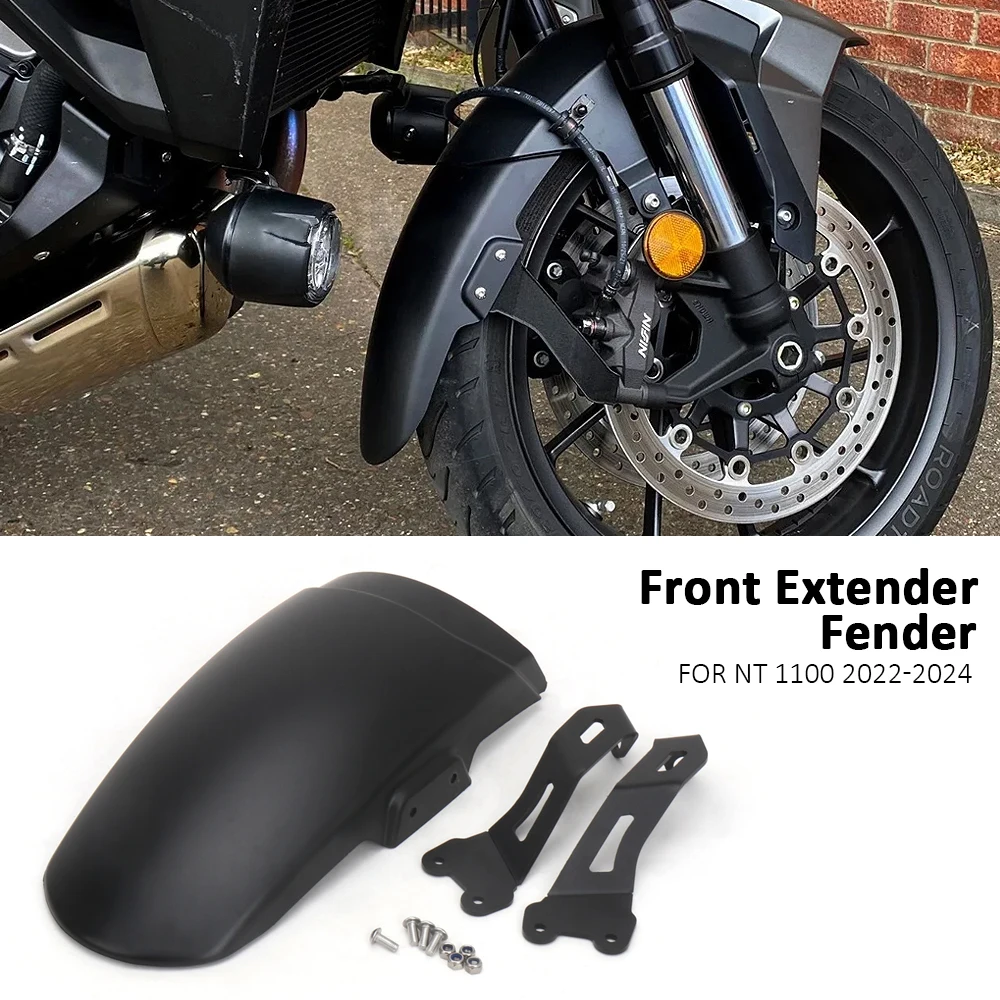 

Motorcycle New Front Extender Mudguard Fender Plastic Black Accessories For HONDA NT1100 NT 1100 2022 2023 2024
