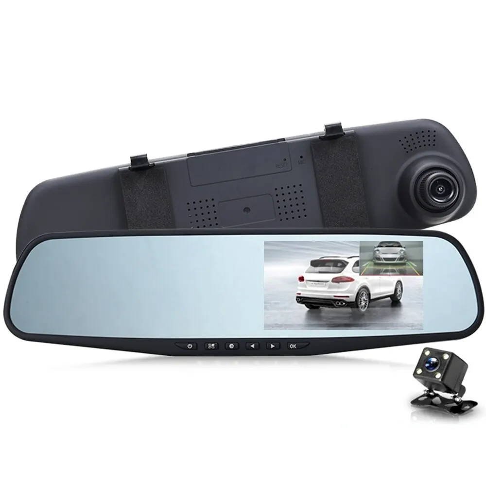 Specchietto Retrovisore Registratore Dual Dash Cam Videoregistratore Per Veicoli Fhd 1080P Specchio Per Auto Dvr Specchietto Retrovisore