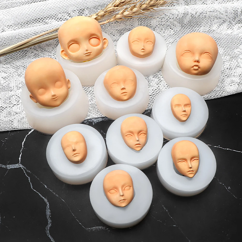 Description Picture 2 of itemDolls Face Silicone Mold Fondant Molds DIY Cake Decorating Tools Sugarcrafts Clay Chocolate Gumpaste Molds Baking Tools