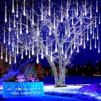 LED Meteor Shower Rain Lights Falling Rain Fairy String Lights for Outdoor Indoor Home Wedding Party Holiday Christmas Lights 2