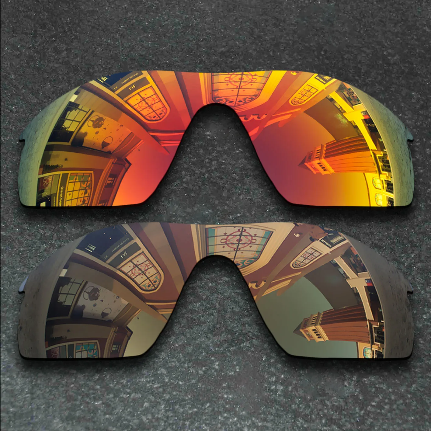 2SETS Red Orange&Bronze Copper Sunglasses Polarized Replacement Lenses for Oakley Radarlock Path