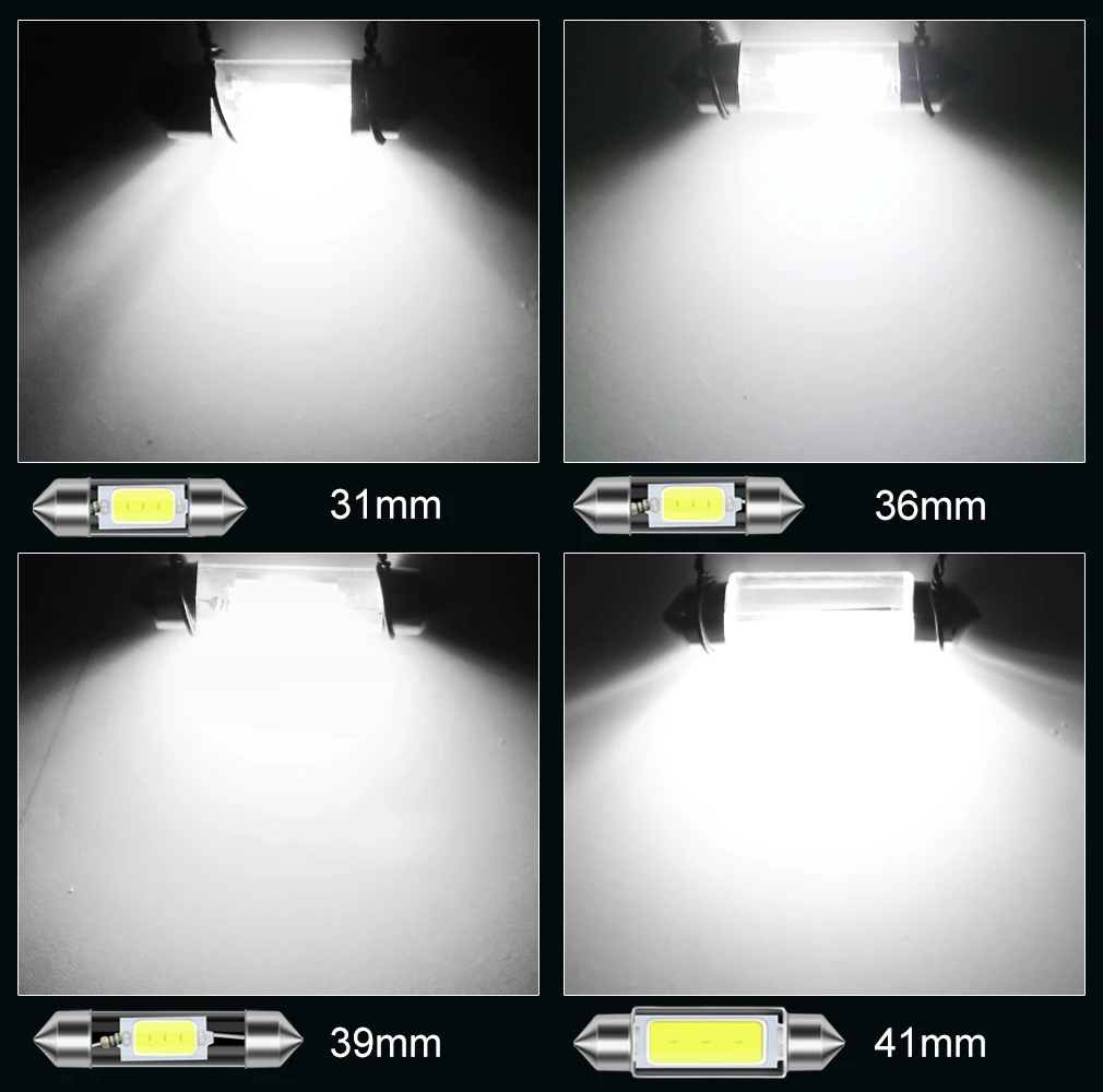 Canbus C5W C10W LED , 31mm, 36mm, 39mm, 41mm, 佺 COB LED ڵ ׸ ,   ȣ , 12V ȭƮ, 10 