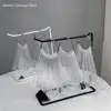 Tabletop Jewelry Organizer Stand Modern Metal Hanging Display Holder Rack for Pendant Keychains Trinket Necklace Dresser 4