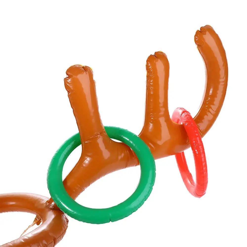 Party Kids Outdoor Ring Toss Reindeer Festival Inflatable Antler Hat Ferrule Game Christmas Headband Inflated Toys
