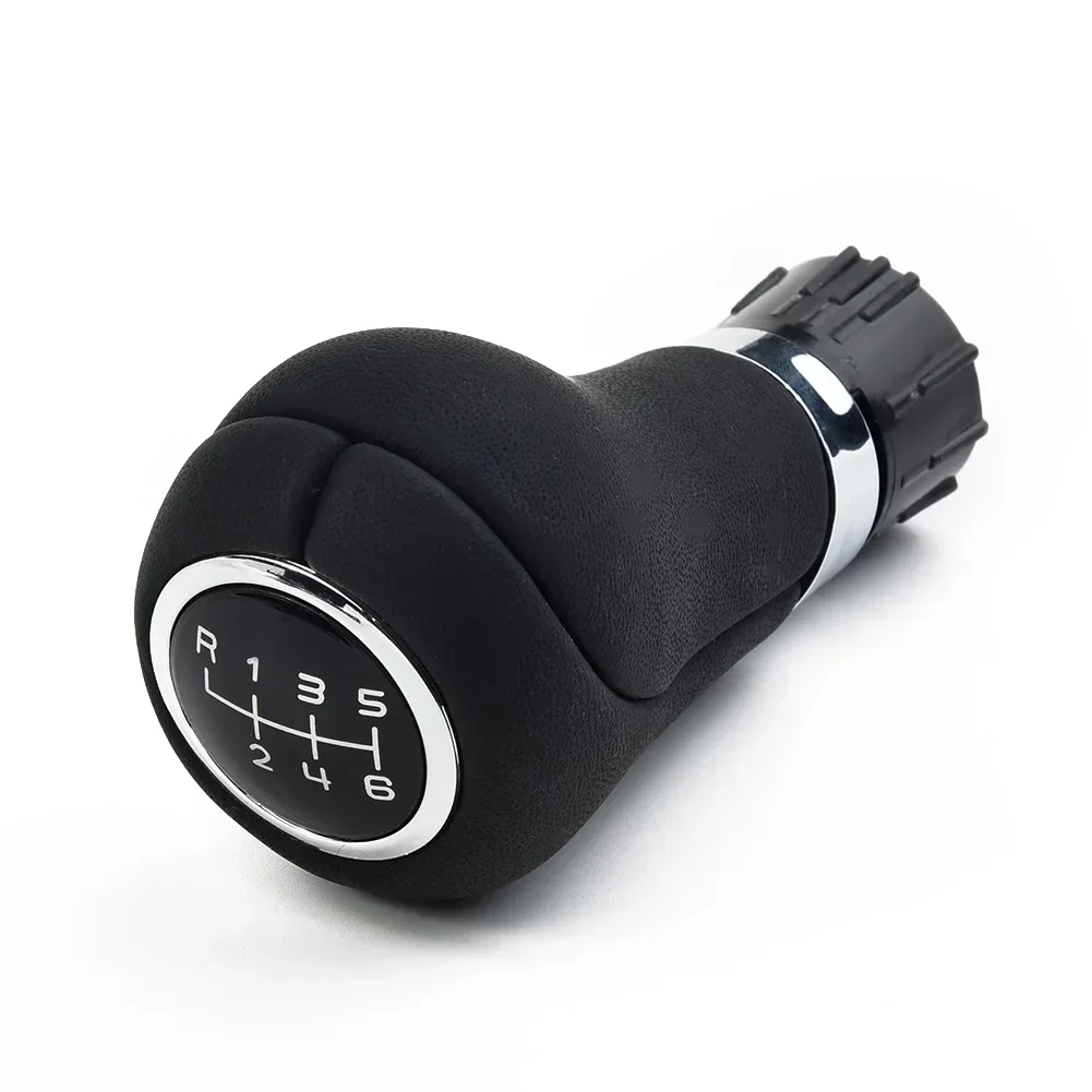 Premium Black Leather Gear Shift Knob 6 Speed Manual Compatible with For Mercedes W203 Facelift W204 X204 W212 A207
