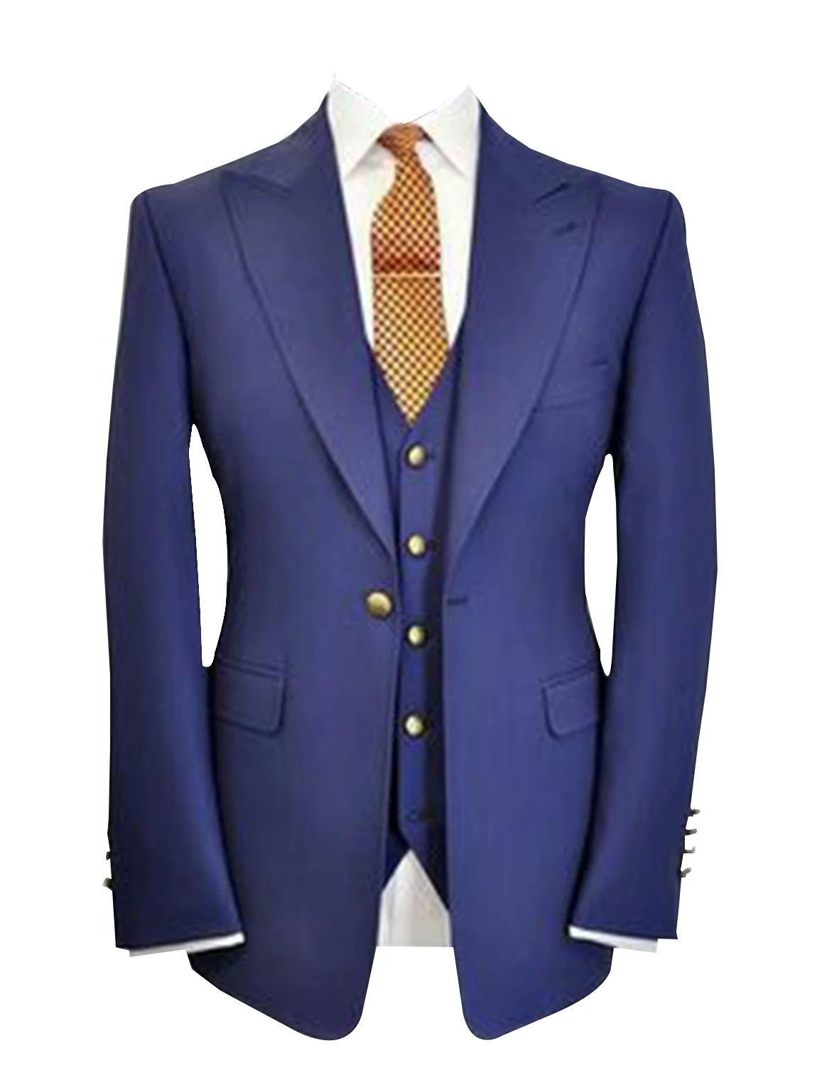 

Men's Blazer Slim Fit Peak Lapel One Button Business Coat Jacket