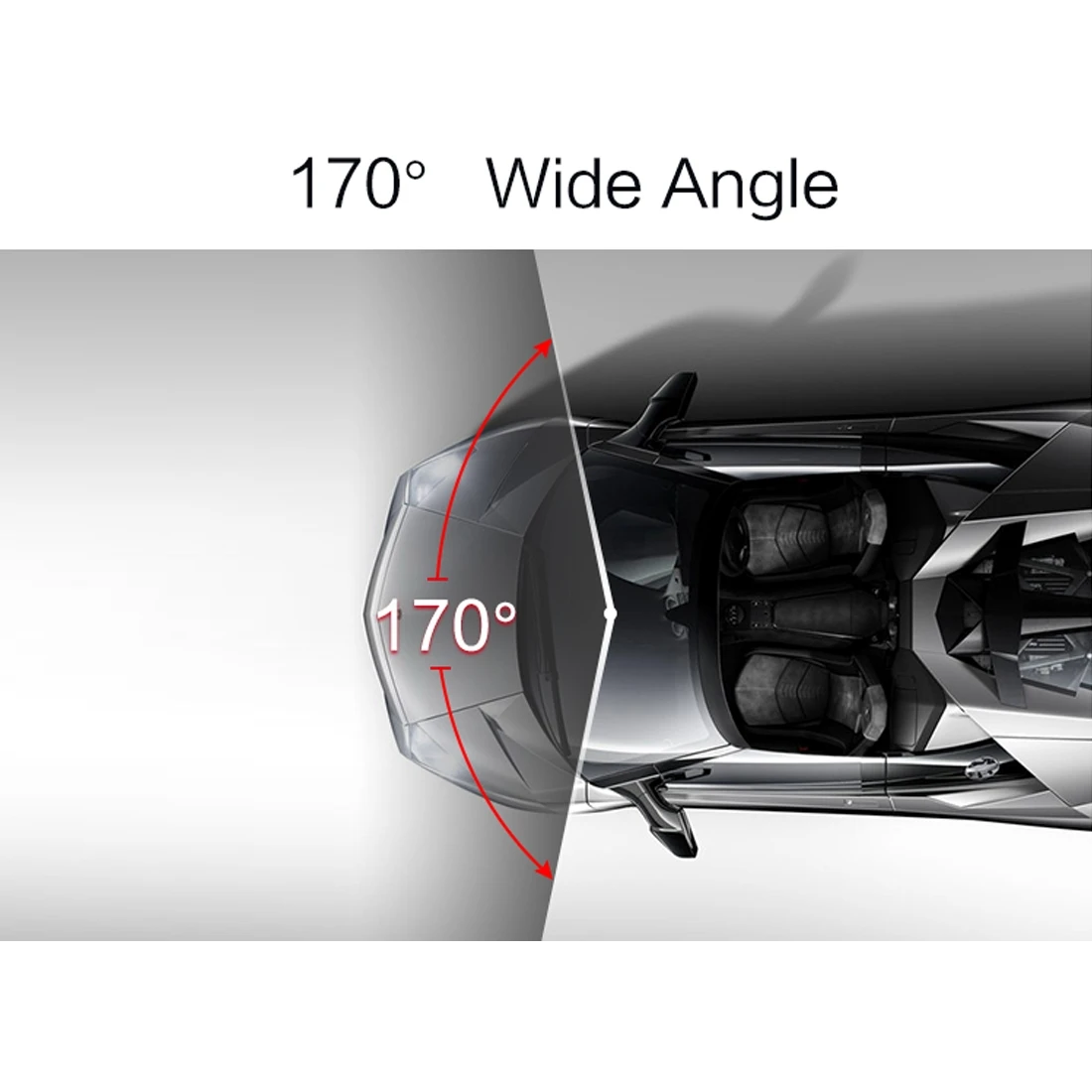 7 inch HD Video Recording HD Display Car Recorder with Separate F2.0 Camera, 12MP 170 Degrees Wide-angle/ Rear View Loop Recordi