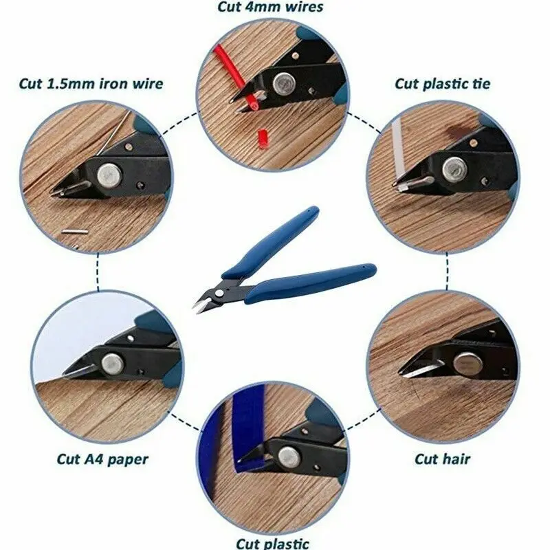 Hand Tools NJBLZQ Pliers Carbon Steel Pliers Electrical Wire Cable Cutters Cutting Side Snips Flush Nipper Home Hand Tools Blue