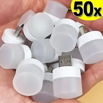 미니 USB 야간 조명 LED 따뜻한 흰색 눈 보호 책 독서등, USB PC 모바일 전원 플러그 충전 램프, 도매, 50 개, 1 개