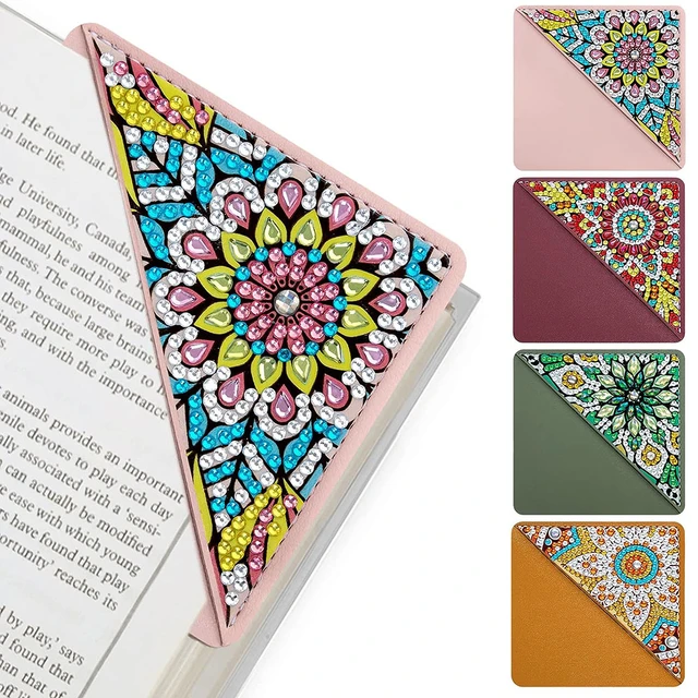4Pcs Diamond Painting Corner Bookmarks Kit DIY Art PU Crafts Exquisite US