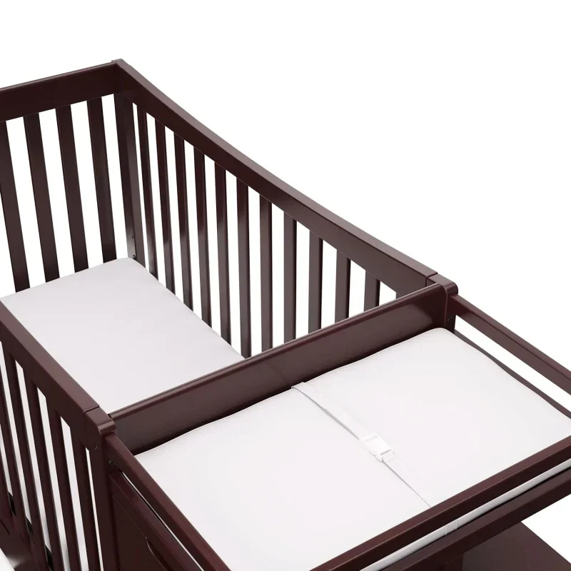 Remi 4-In-1 Convertible Crib & Changer With Drawer (Espresso) &ndash; GREENGUARD Gold Certified, And Changing-Table Combo, I