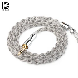 KBEAR Chord 6N Graphene+4N OFC Silver-plated Mixedly Braided Upgrade Cable With MMCX/2Pin Connector Earphone Wire Accessory KS1