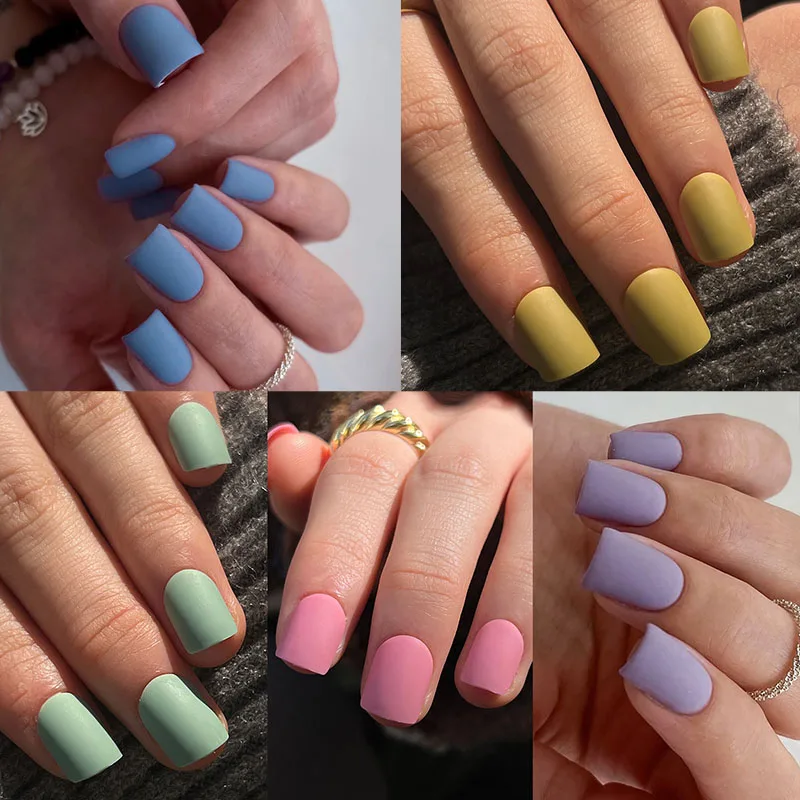 Frosted Matte Short Nail Designs