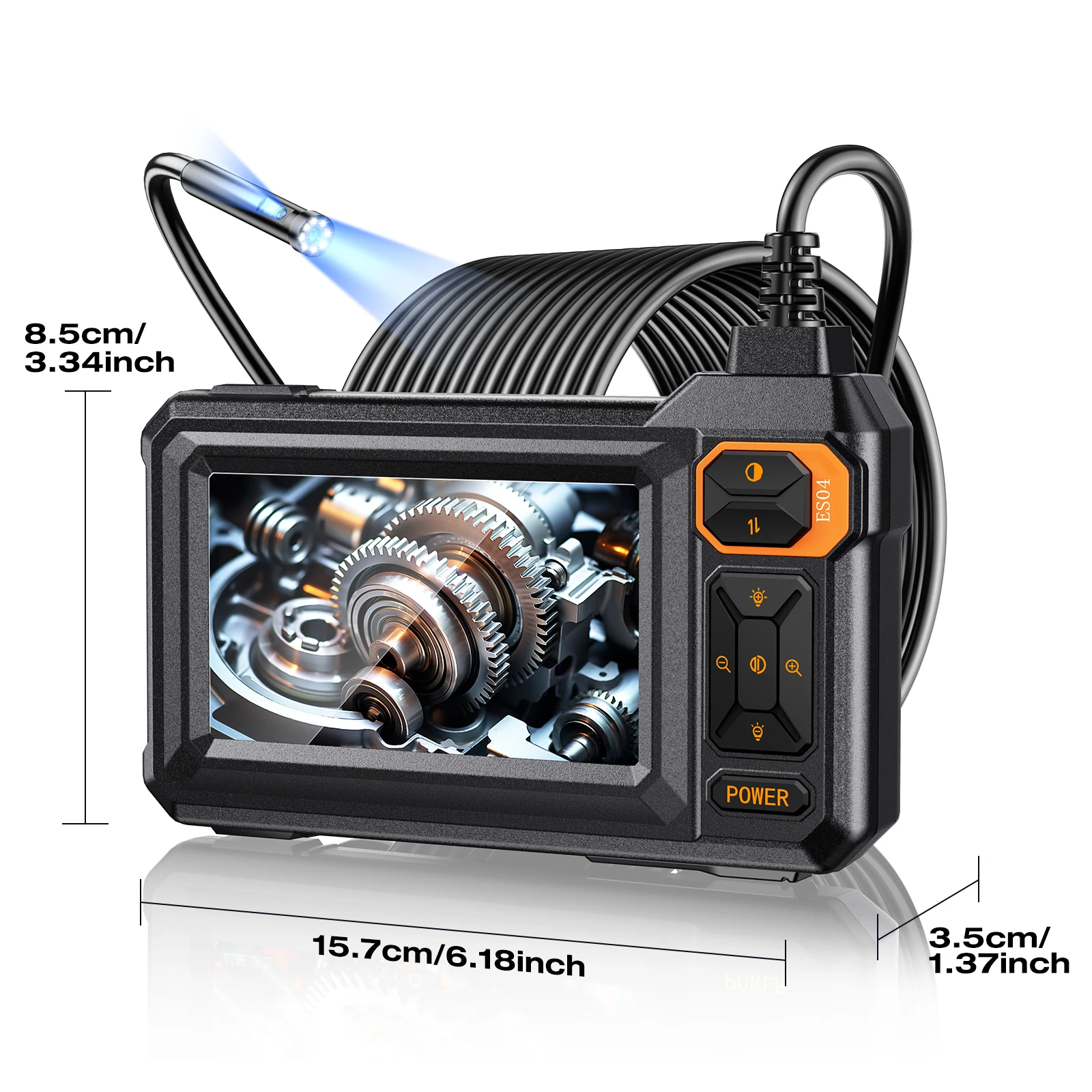 Endoscope Camera 4.3 Inch Screen 1080P HD Industrial Endoscope Camera IP67 Water