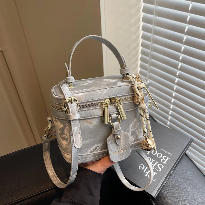 حقيبة دلو عصرية محمولة باليد، حقيبة كتف كاجوال عصر...