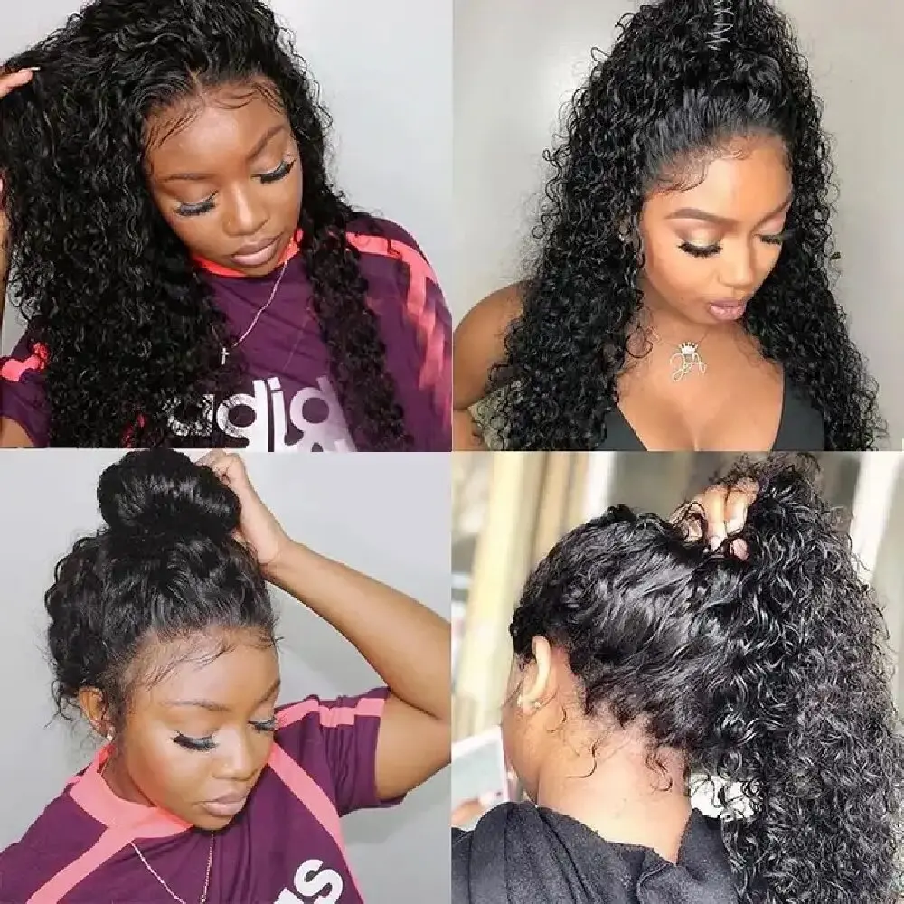 4*4 Water Wave Lace Closure Wigs With Baby Hair Long Hair Wigs Brazilian 360 HD Full Lace Water Wave Wigs for Black Women images - 6