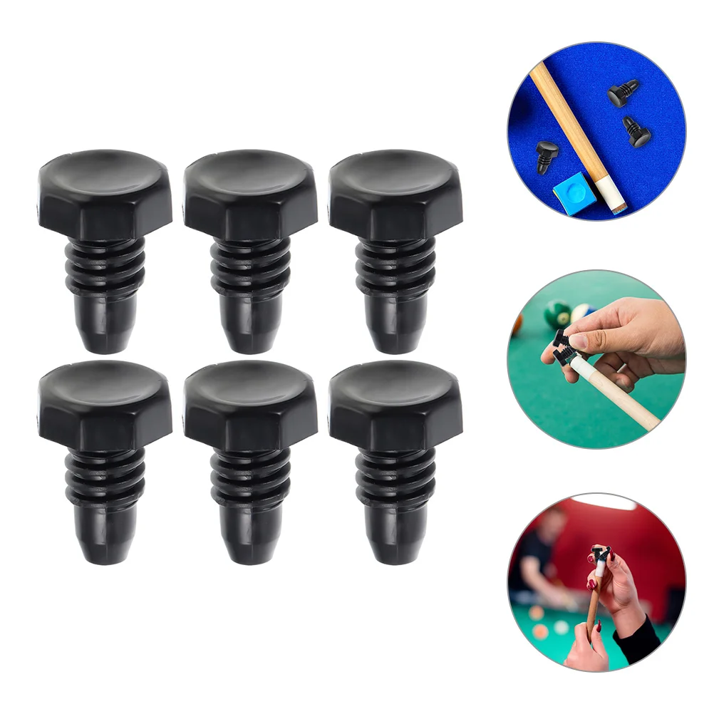 

6 Pcs Pool Cue Tail Plug Billiard Bottom Protector Cylindrical End Protecting Covers Replaceable Protectors Plastic Pp