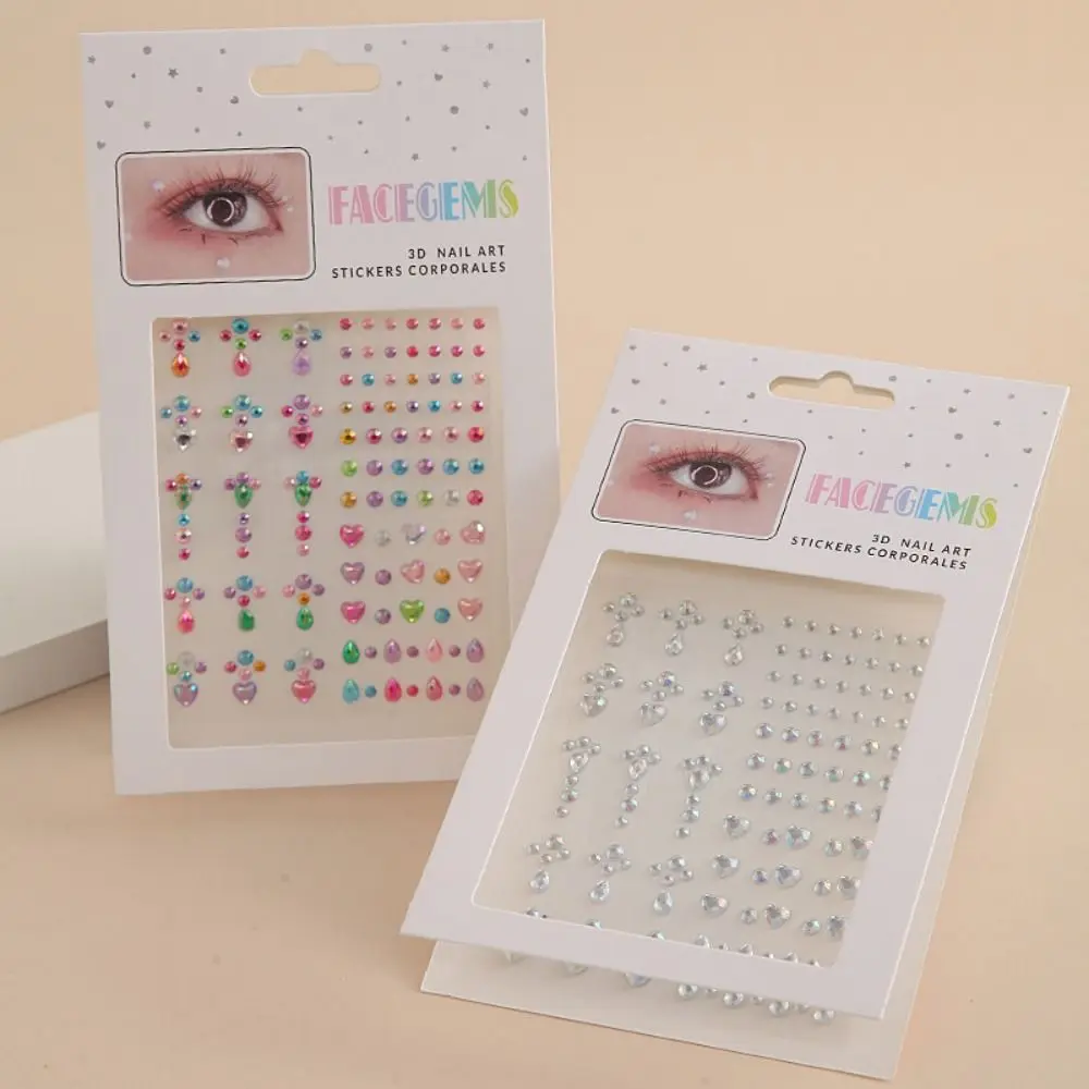 

Tools 3D Nail Art Decoration Pearls Face Rhinestone Stickers Body Colored Diamonds Face Tattoo Stickers Eyeliner Diamond Decals