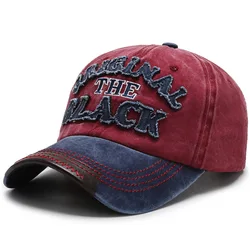 Fashion Men Retro Washcloth Letters Baseball Cap Curved Brim Made Old Cap Spring and Autumn Outdoor Sports Women Sunbonnet