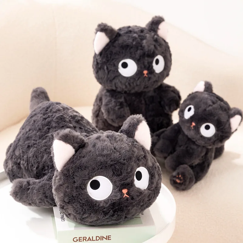 Cute Cartoon Coal Ball Small Black Cat Doll Plush Toy Cat Throw Pillow Doll Children's Toys