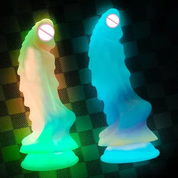Luminous Monster Dildo Colorful Fake Penis Realistic Dildo For Anal Prostate Massager Tentacle Artificial Penis Lesbian Sex Toys 3