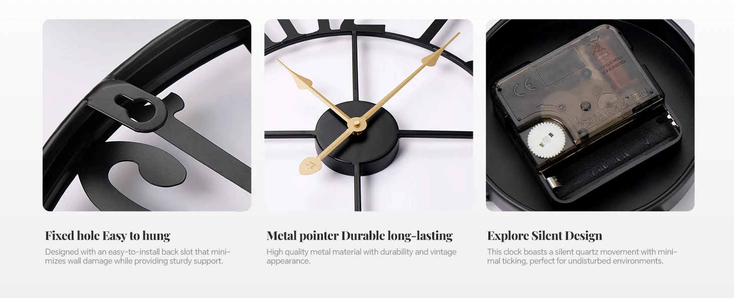 Wall Clocks Battery Operated Silent Non Ticking