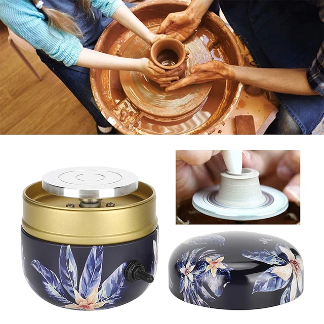 Mini Tour de Poterie pour Débutants, Mini Machine de Tour de Poterie  électrique pour Enfants, Outils d'argile de Roue en Céramique électrique  Potable avec Plateau, Vitesse Réglable de 0(EU Plug) : 