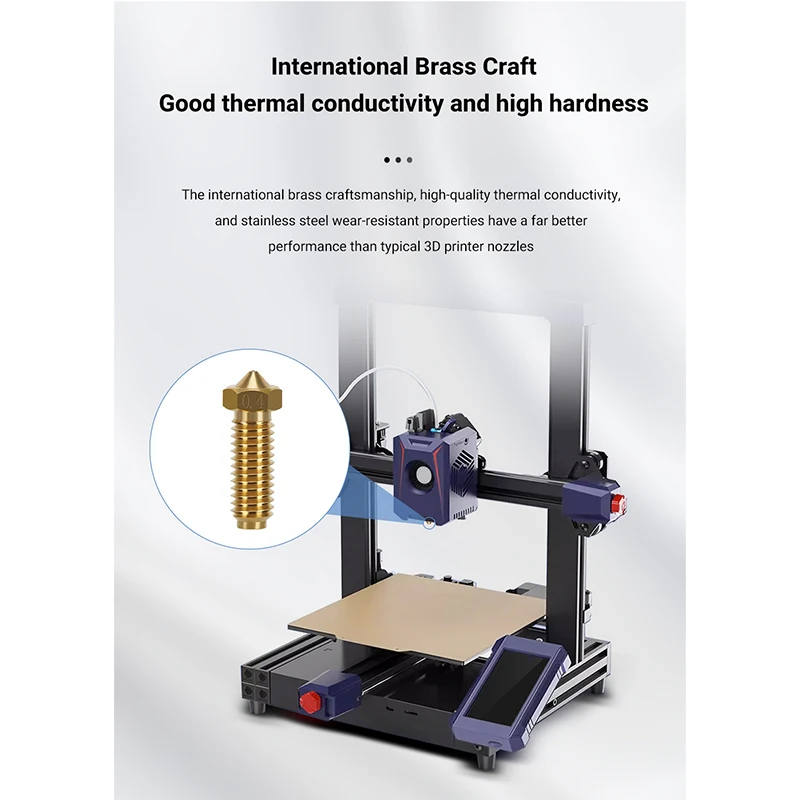 Messingdüse mit hohem Durchfluss für Anycubic Kobra 2 Neo Düse, verkupferte Düsen aus gehärtetem Stahl für Anycubic Kobra 2 Pro Bimetall – Detail 9