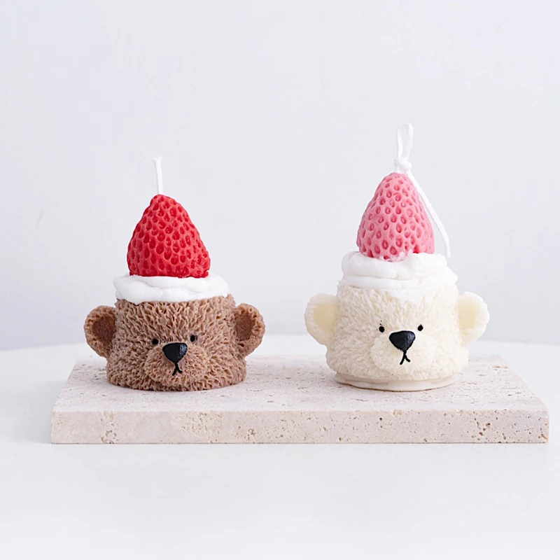 Bear Biscuit Silicone Candle Mold Diy Animal Shape Plaster Craft Making Mousse Chocolate Bake Mould Handmade Home Decora