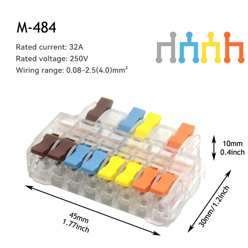 10/50pcs Quick Wire Connector Universal Compact Wiring Splicing Conector Electrical Push In Lighting Terminal Block Connector image 15