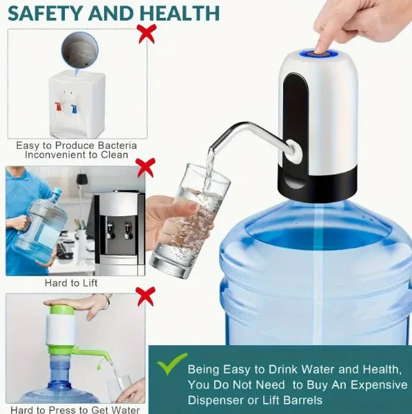 ตัวดูดซับน้ำแบบถัง |   เครื่องปั๊มน้ำถังน้ำดื่มแบบพกพาและปั๊มน้ำกดอเนกประสงค์สำหรับบ้านและสำนักงาน 1