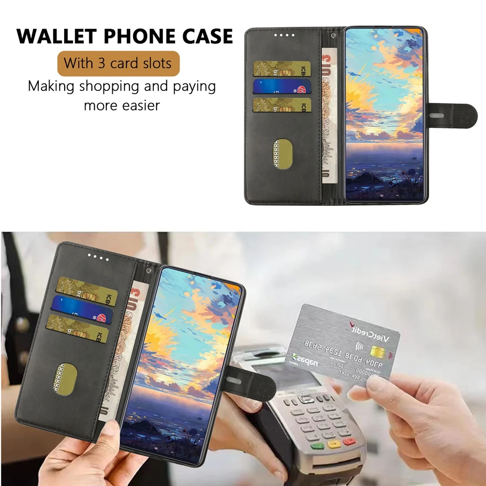 Luxury Flip Leather Wallet Phone Case - Enhanced Back Cover