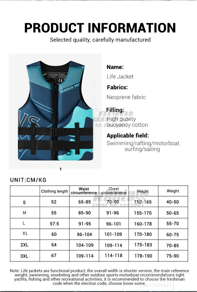 Life Vest Adults Surf Vest Kayak Wakeboard Motorboats Raft Rescue Boat Ski Water Sports Swimming Drifting Rescue Life Jacket
