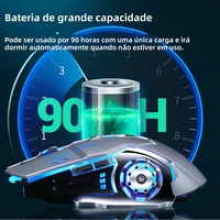 Souris de jeu sans fil Bluetooth 5.2 double Mode rvb, 2.4 ghz, Rechargeable, silencieuse, 3600 DPI, pour ordinateur portable 3