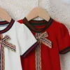 Ethnic Style Children's Dress Short Sleeves Bow Multi-Color Summer Wholesale Women's Children's Clothing From China