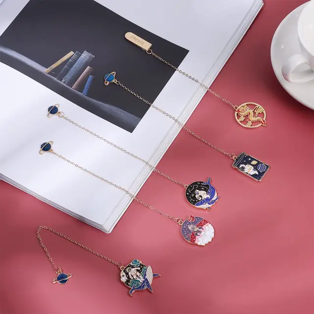 Retro Chinese Style Astronaut Tassel Red-crowned Crane Pendant Personality Book Clip Bookmark Pagination Mark 3