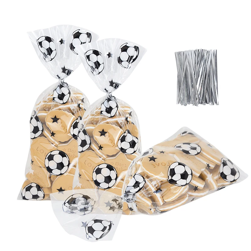 

World Soccer Party Favors Bag Treat Candy Bags Goodie Bags for Birthday Football Theme Party Gift Bags with Twist Ties