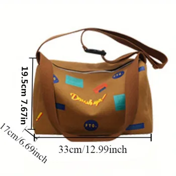 أعلى جودة سميكة قماش المرأة حقيبة موضة طباعة وسادة سعة كبيرة حقيبة كتف مفردة واسعة حزام واحد عبر الجسم أكياس 2