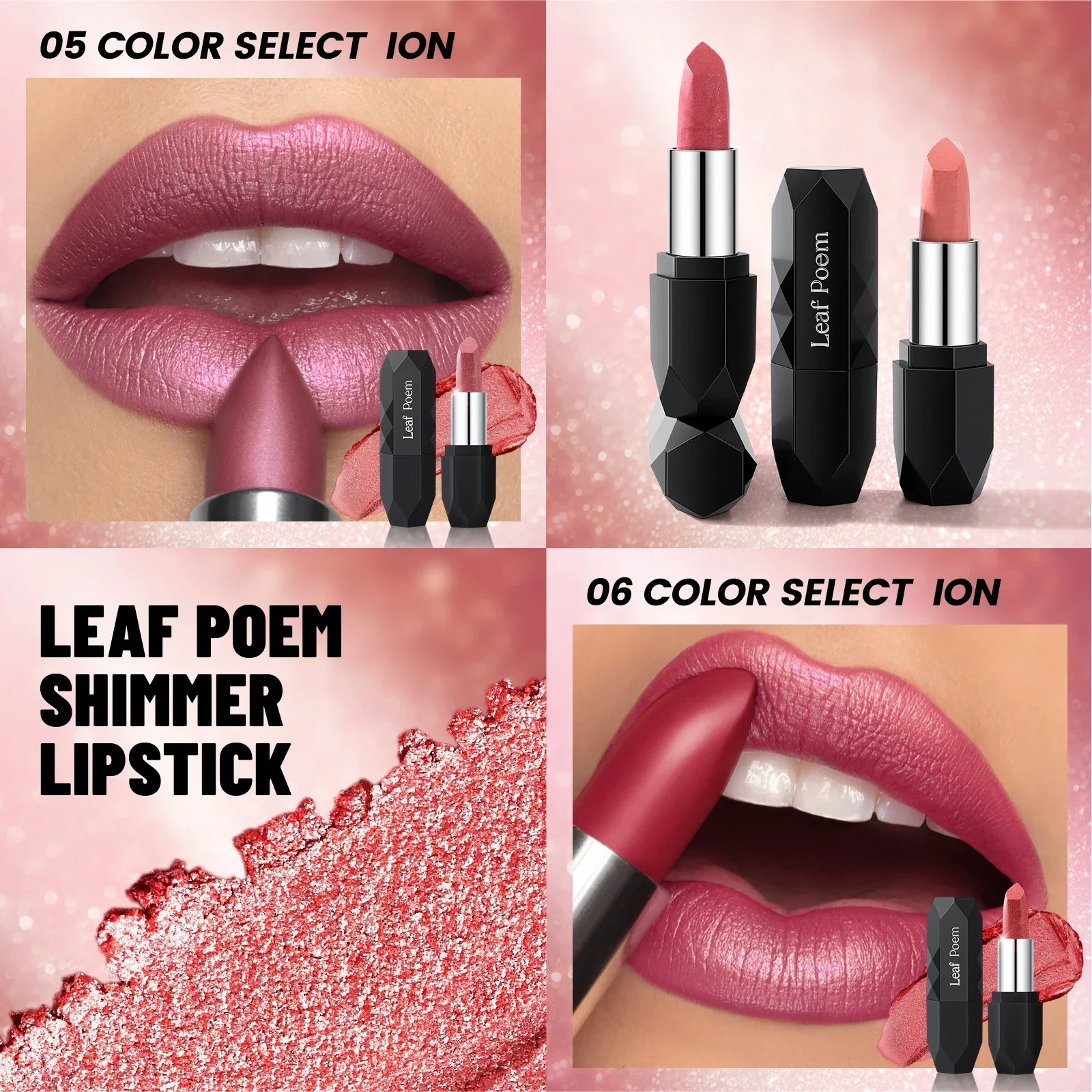 Pearlmuttischer Metallic Lippenstift Langanhaltend Wasserfest_voghion.com