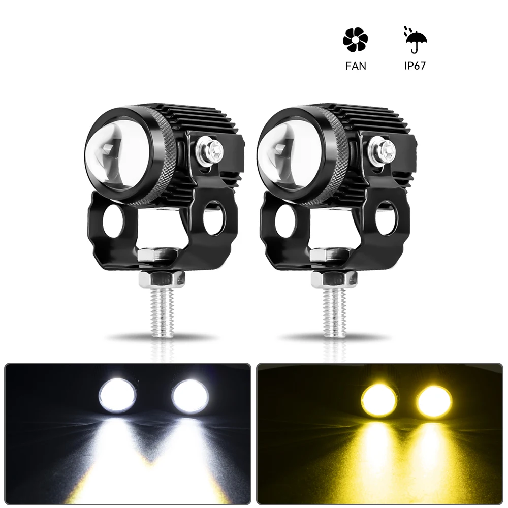 Faro A Led Per Moto Mini Luce Di Guida Faretti Universali A Doppio Colore Per Rimorchio Per Camion Da Moto Accessori Per Moto Fuoristrada