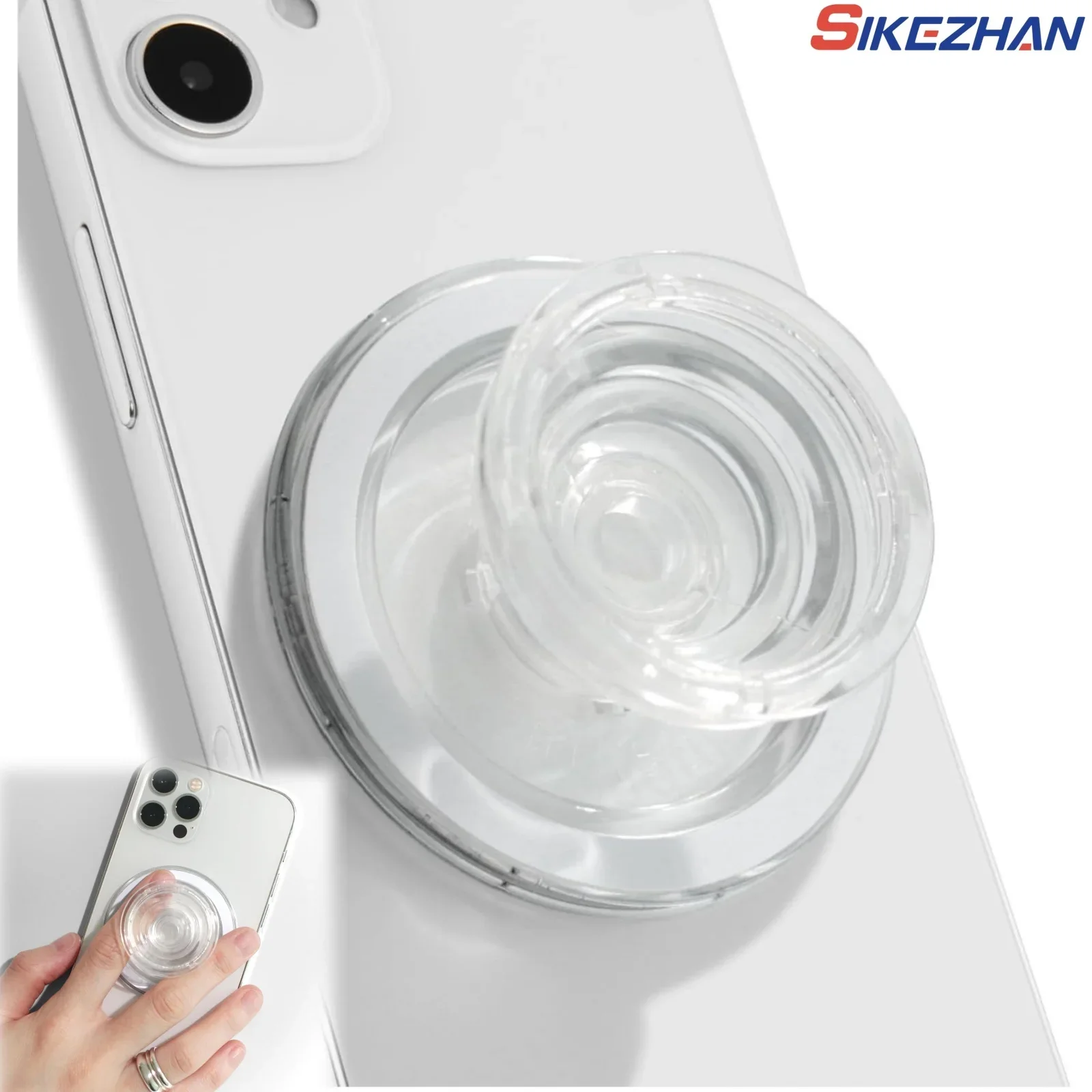 Magnetic Folding Phone Grip Holder with Expanding Stand and Safe Ring